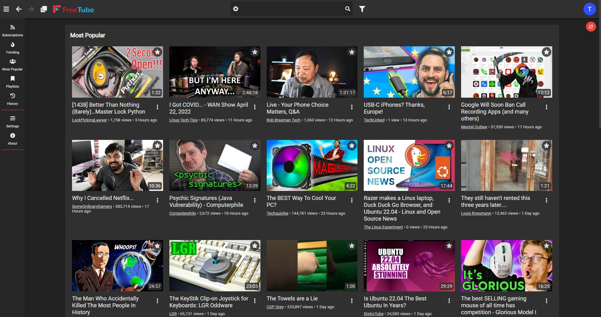 FreeTube 0.19.1 free instals